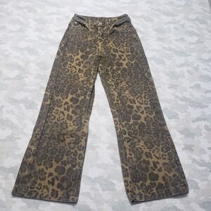 Eflric Eden Pants Womens 26 Brown Camo Pockets Wide Leg